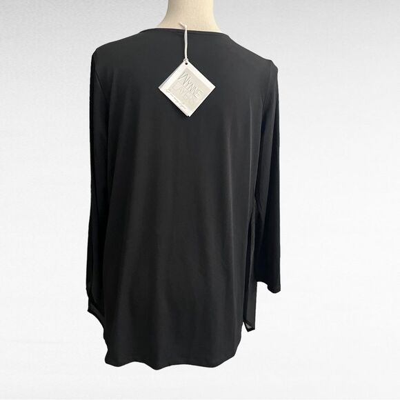 Marla Wynne Layers Chiffon Overlay Handkerchief Hem Poncho Top Size Small NWT - Picture 4 of 11